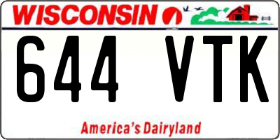 WI license plate 644VTK
