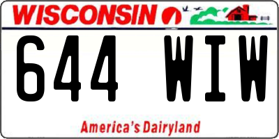 WI license plate 644WIW