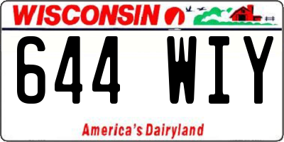 WI license plate 644WIY