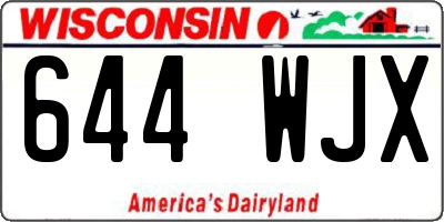 WI license plate 644WJX