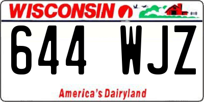 WI license plate 644WJZ