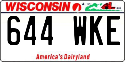 WI license plate 644WKE