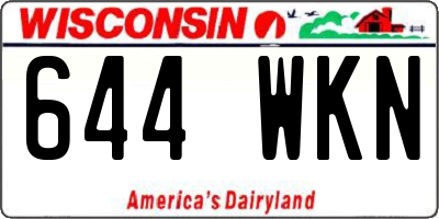 WI license plate 644WKN