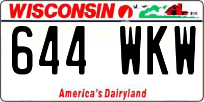 WI license plate 644WKW