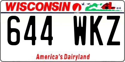 WI license plate 644WKZ