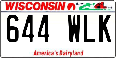 WI license plate 644WLK