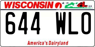 WI license plate 644WLO
