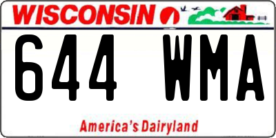 WI license plate 644WMA