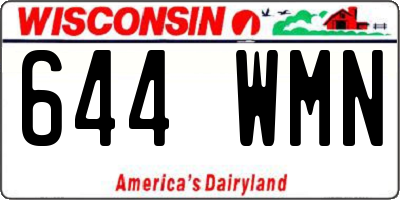 WI license plate 644WMN