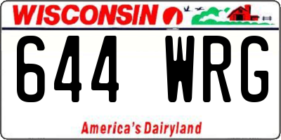 WI license plate 644WRG