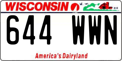 WI license plate 644WWN