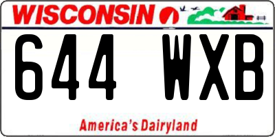WI license plate 644WXB