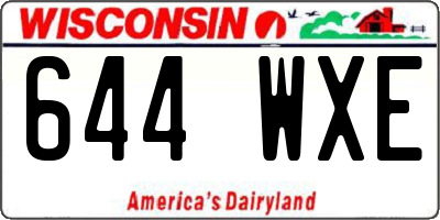 WI license plate 644WXE