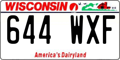 WI license plate 644WXF