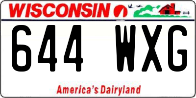WI license plate 644WXG