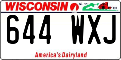 WI license plate 644WXJ