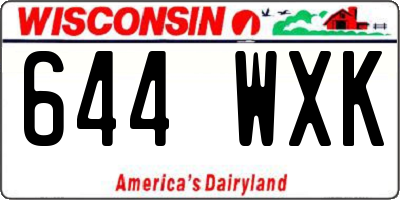 WI license plate 644WXK