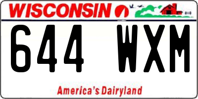 WI license plate 644WXM