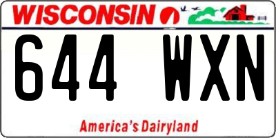 WI license plate 644WXN
