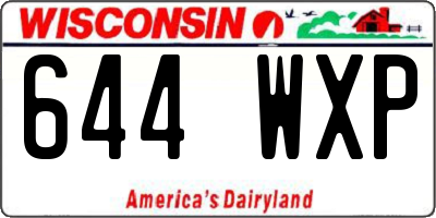 WI license plate 644WXP