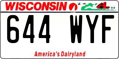 WI license plate 644WYF
