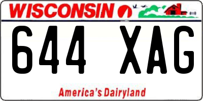 WI license plate 644XAG