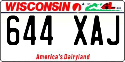 WI license plate 644XAJ