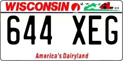WI license plate 644XEG