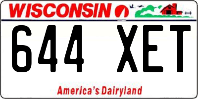 WI license plate 644XET