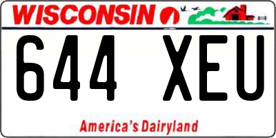 WI license plate 644XEU