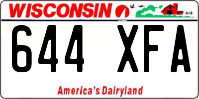 WI license plate 644XFA
