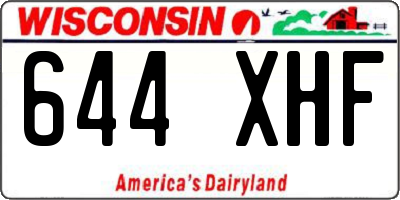 WI license plate 644XHF