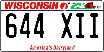 WI license plate 644XII