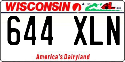 WI license plate 644XLN