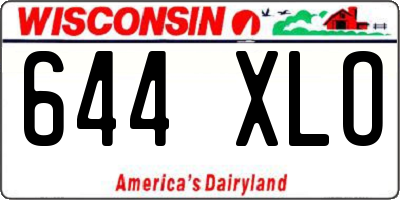 WI license plate 644XLO