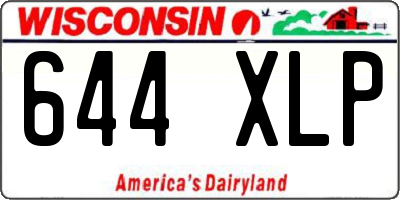 WI license plate 644XLP