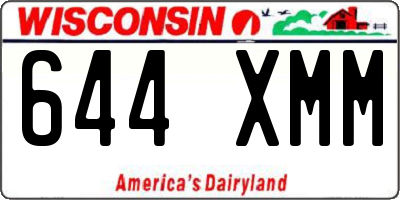 WI license plate 644XMM