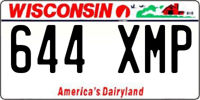 WI license plate 644XMP