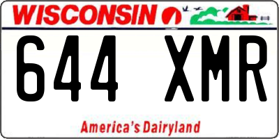 WI license plate 644XMR
