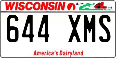 WI license plate 644XMS