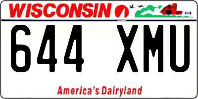 WI license plate 644XMU