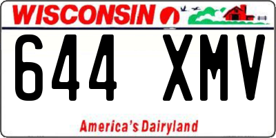 WI license plate 644XMV