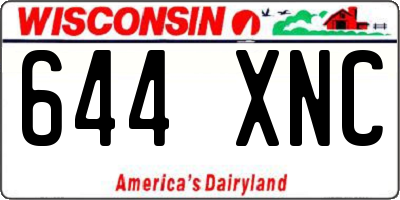 WI license plate 644XNC