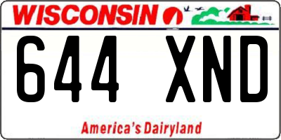 WI license plate 644XND