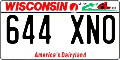 WI license plate 644XNO