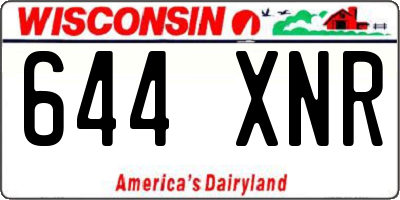 WI license plate 644XNR