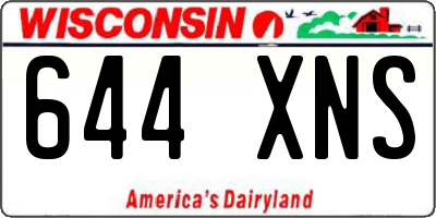 WI license plate 644XNS