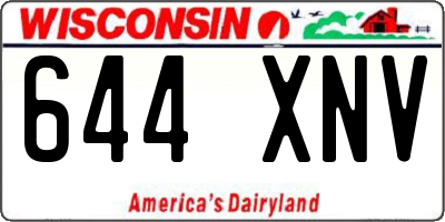 WI license plate 644XNV