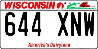 WI license plate 644XNW
