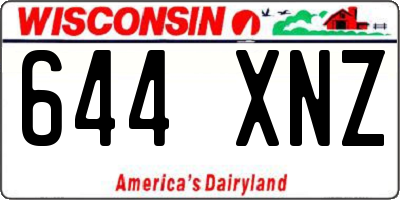 WI license plate 644XNZ